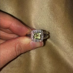 David Yurman Petite Albion Peridot Ring Size 6